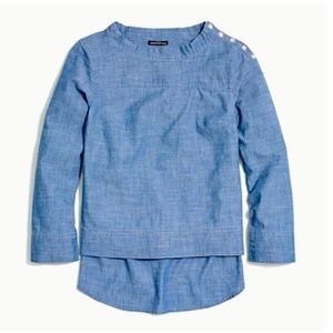 J.Crew Factory Chambray funnelneck shirt